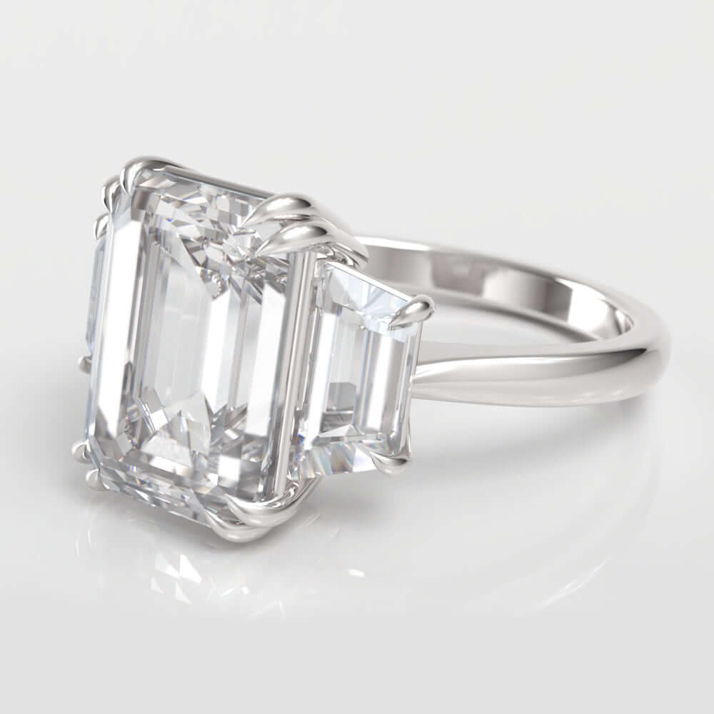 5.83ct GIA CERTIFIED D FLAWLESS DIAMOND ENGAGEMENT RING PLATINUM EMERALD CUT 5ct
