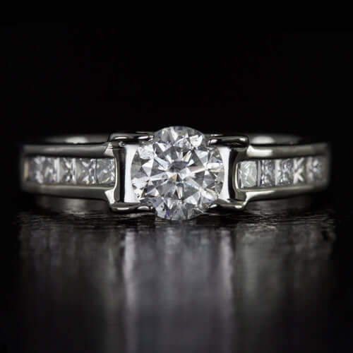 1.36ct NATURAL IDEAL CUT ROUND EXCELLENT DIAMOND F COLOR ENGAGEMENT RING 14K