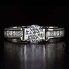 1.36ct NATURAL IDEAL CUT ROUND EXCELLENT DIAMOND F COLOR ENGAGEMENT RING 14K