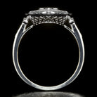 VINTAGE STYLE DIAMOND ONYX ENGAGEMENT RING SETTING OVAL SEMI MOUNT ART DECO 14k