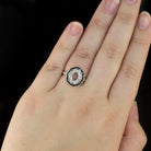 VINTAGE STYLE DIAMOND ONYX ENGAGEMENT RING SETTING OVAL SEMI MOUNT ART DECO 14k