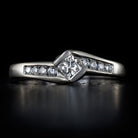 NATURAL 3/4ct ROUND PRINCESS CUT DIAMOND ENGAGEMENT RING COCKTAIL 14K WHITE GOLD