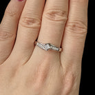 NATURAL 3/4ct ROUND PRINCESS CUT DIAMOND ENGAGEMENT RING COCKTAIL 14K WHITE GOLD