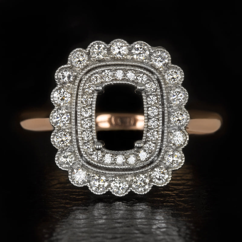21 karat gold ring, weight 1.82 grams - زمرد ذهب و الماس