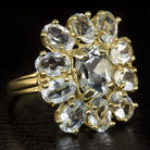 5 CARAT NATURAL AQUAMARINE ICE BLUE COCKTAIL STATEMENT RING 14K YELLOW GOLD BIG