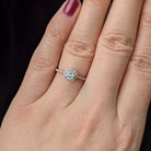 EXCELLENT CUT ROUND DIAMOND CLASSIC HALO ENGAGEMENT RING 14K WHITE GOLD 3/4ct