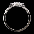 0.42ct VINTAGE DIAMOND ROUND COCKTAIL RING 3 STONE SETTING NAVETTE ART DECO 4mm Ivy & Rose