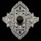 0.34ct DIAMOND ROUND COCKTAIL RING SETTING 4mm VINTAGE ART DECO WHITE GOLD MOUNT Ivy & Rose