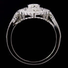 0.34ct DIAMOND ROUND COCKTAIL RING SETTING 4mm VINTAGE ART DECO WHITE GOLD MOUNT Ivy & Rose