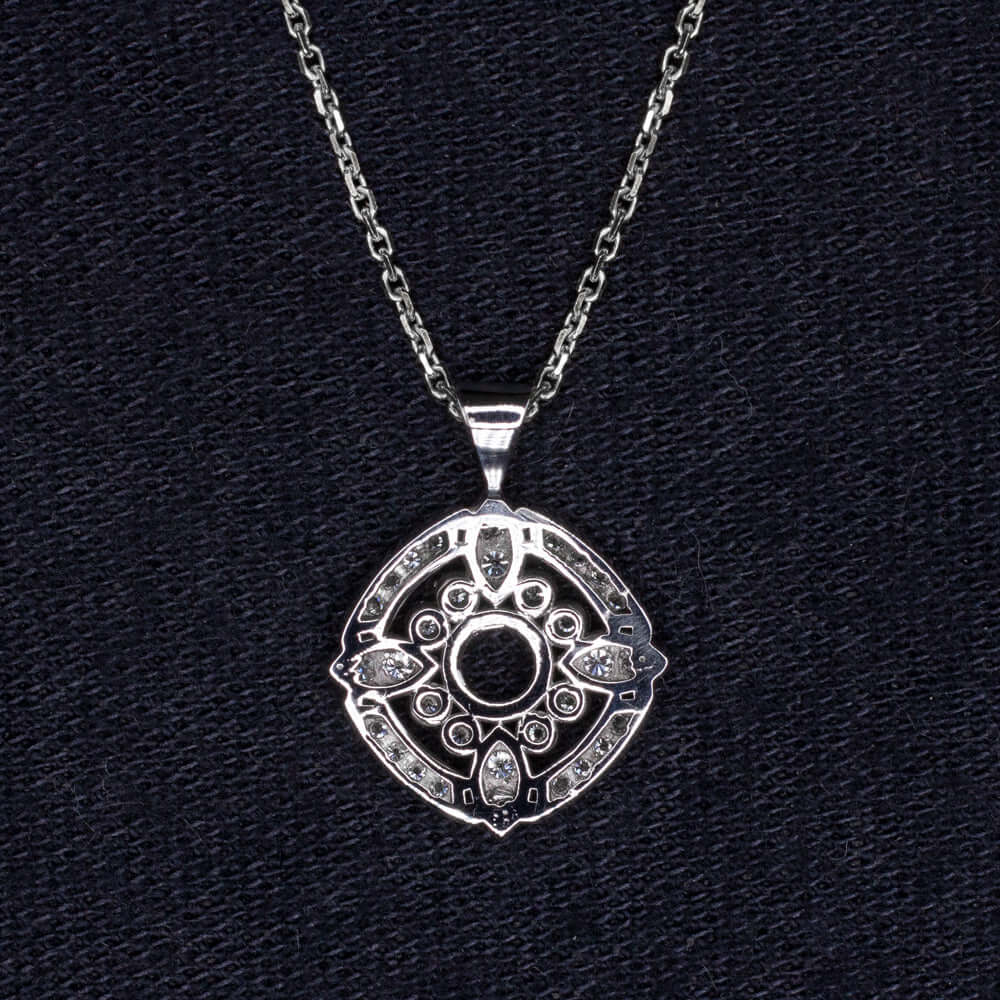 Art Nouveau Style Sterling Silver Round Locket Necklace