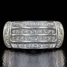 1 CARAT DIAMOND COCKTAIL RING RIGHT HAND STATEMENT 11 GRAMS 14K WHITE GOLD 1ct