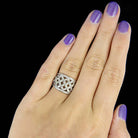 2.50ct DIAMOND COCKTAIL BAND WIDE RING MARQUISE ROUND 18K WHITE GOLD 10G FLORAL