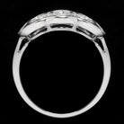 VINTAGE STYLE ART DECO DIAMOND SAPPHIRE 3 STONE RING ROUND SETTING ENGAGEMENT