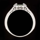 DIAMOND EMERALD VINTAGE STYLE ENGAGEMENT RING SETTING 5MM ROUND 5.5MM ART DECO