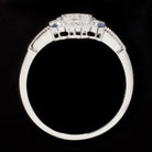 VINTAGE STYLE ART DECO BLUE SAPPHIRE DIAMOND ENGAGEMENT RING SETTING 14K CALIBRE