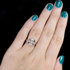 VINTAGE STYLE ART DECO BLUE SAPPHIRE DIAMOND ENGAGEMENT RING SETTING 14K CALIBRE