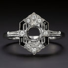 VINTAGE STYLE ONYX DIAMOND RING SETTING SEMI MOUNT COCKTAIL ART DECO TARGET