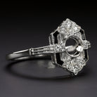 VINTAGE STYLE ONYX DIAMOND RING SETTING SEMI MOUNT COCKTAIL ART DECO TARGET