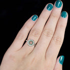 DIAMOND EMERALD VINTAGE STYLE DOUBLE HALO ENGAGEMENT RING SETTING 1/3CT ROUND 14