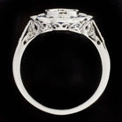 BLUE SAPPHIRE DIAMOND VINTAGE STYLE ENGAGEMENT RING SEMI MOUNT SETTING FLORAL