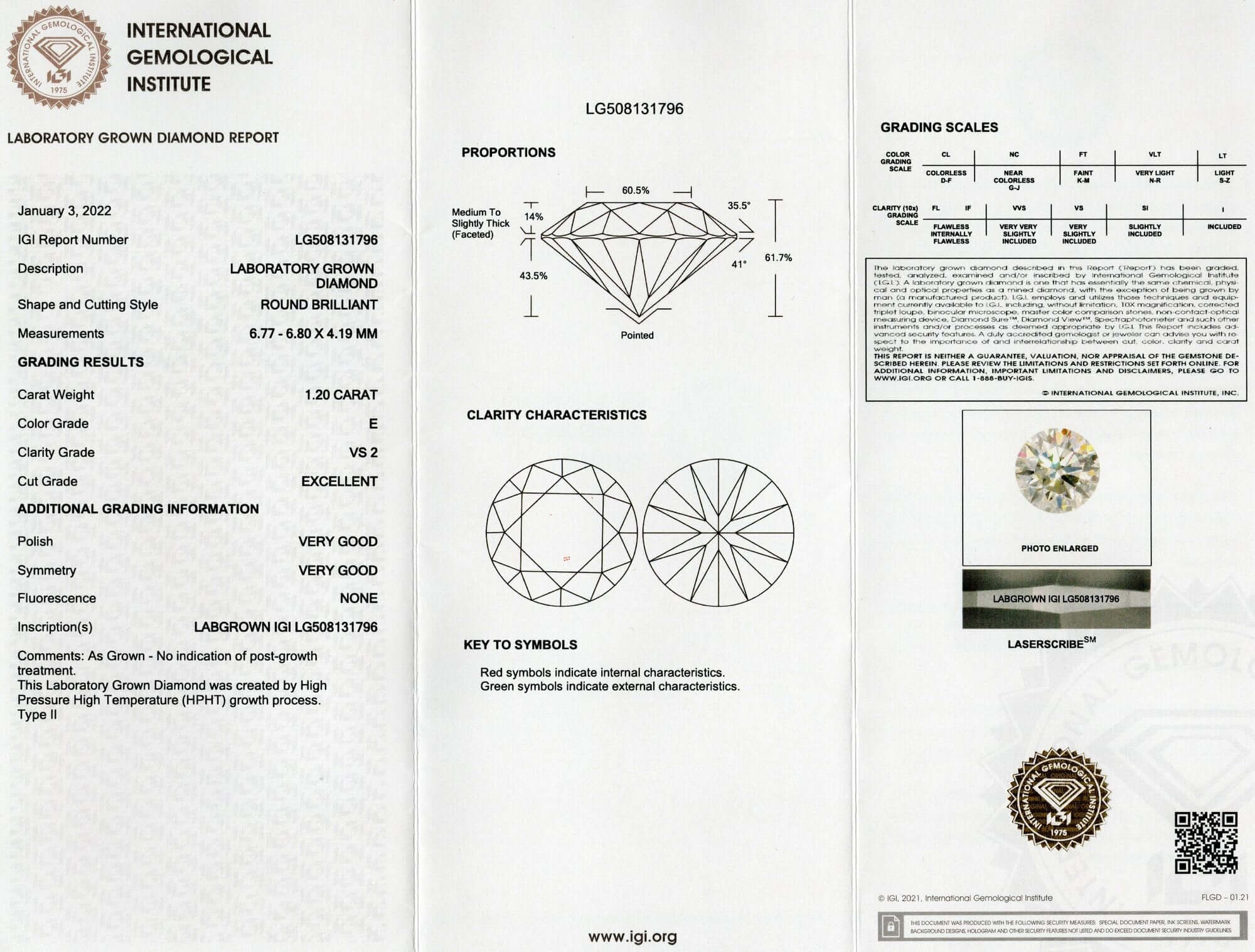 1.20ct LAB CREATED DIAMOND CERTIFIED E VS2 EXCELLENT CUT ROUND LOOSE COLORLESS