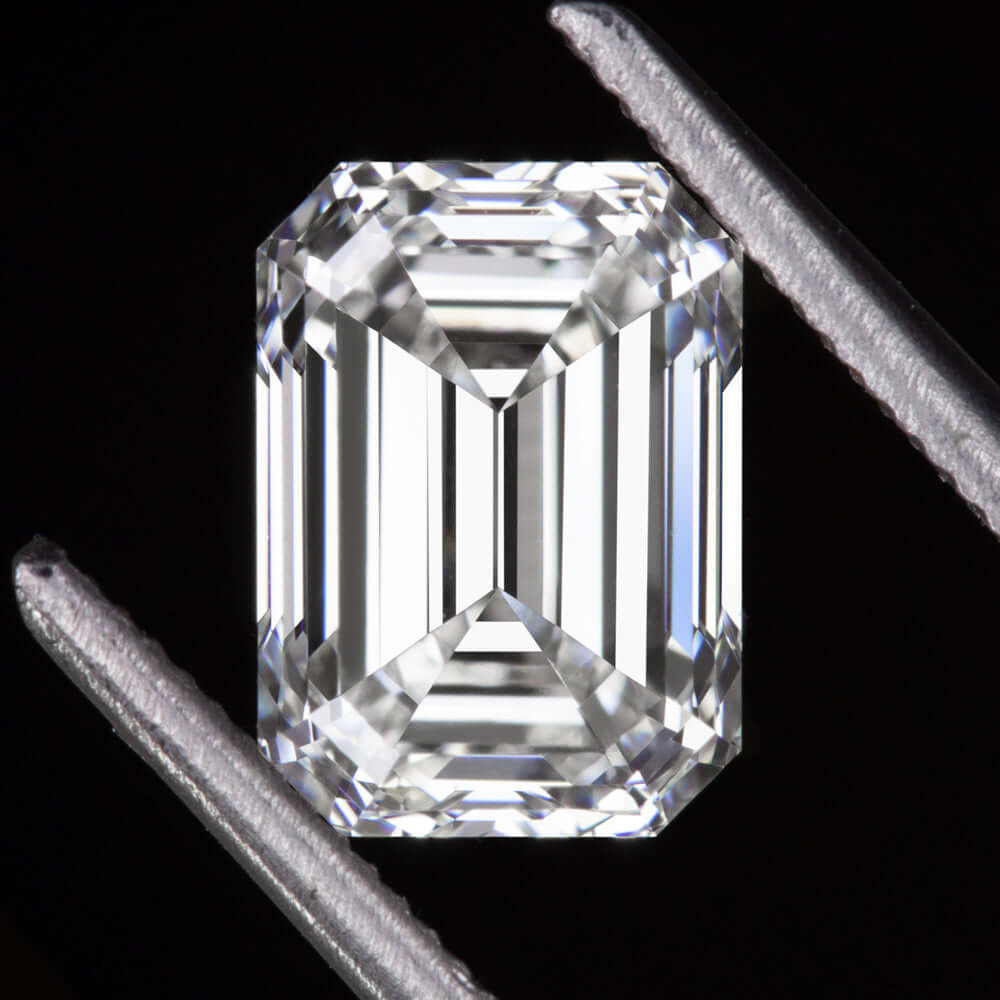 1.18c LAB CREATED DIAMOND CERTIFIED D VVS2 EMERALD CUT LOOSE COLORLESS CREATED