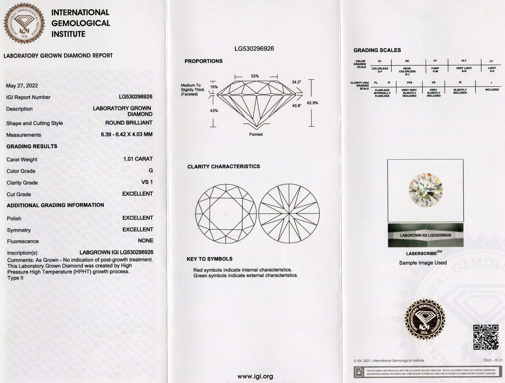 1 CARAT LAB CREATED DIAMOND CERTIFIED G VS1 LOOSE EXCELLENT ROUND ENGAGEMENT