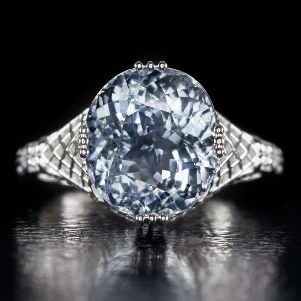 7.61ct AGL CERTIFIED NO HEAT PARAIBA TOURMALINE RING VINTAGE FILIGREE COCKTAIL