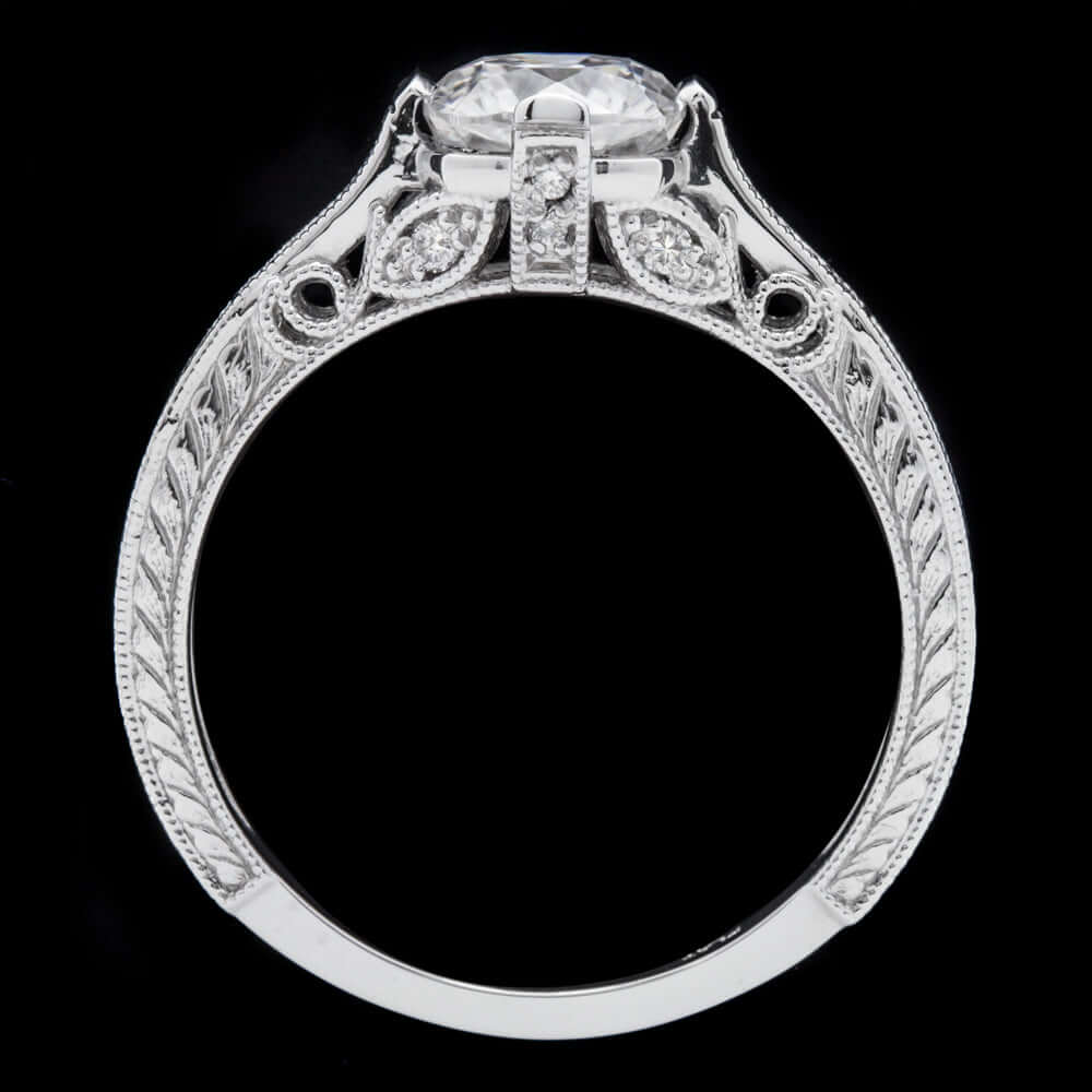 1ct GIA CERTIFIED I VVS2 DIAMOND ENGAGEMENT RING OLD EUROPEAN CUT VINTAGE STYLE
