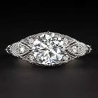 1.10ct CERTIFIED F SI2 DIAMOND ENGAGEMENT RING VINTAGE STYLE ART DECO ROUND 1ct