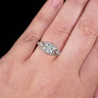 1.10ct CERTIFIED F SI2 DIAMOND ENGAGEMENT RING VINTAGE STYLE ART DECO ROUND 1ct