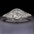 1.20ct DIAMOND ENGAGEMENT RING ROUND CUT VINTAGE ANTIQUE NATURAL WHITE GOLD 1ct