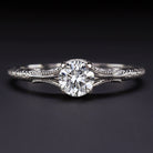 VERY GOOD CUT G SI2 DIAMOND ENGAGEMENT RING ROUND WHITE GOLD VINTAGE STYLE