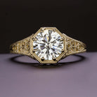 1.5 CARAT EXCELLENT CUT DIAMOND ENGAGEMENT RING VINTAGE FILIGREE ROUND SOLITAIRE