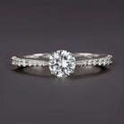 0.86ct D SI2 DIAMOND ENGAGEMENT RING COLORLESS ROUND BRILLIANT WHITE GOLD 2/3ct