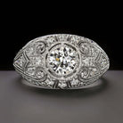 0.94ct OLD EUROPEAN CUT K VS1 DIAMOND ENGAGEMENT RING VINTAGE ANTIQUE ART DECO