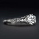 0.86ct NATURAL DIAMOND RING ROUND CUT VINTAGE STYLE CLASSIC ENGAGEMENT