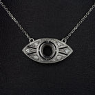 VINTAGE STYLE DIAMOND PENDANT SEMI MOUNT SETTING ART DECO STYLE NECKLACE ROUND