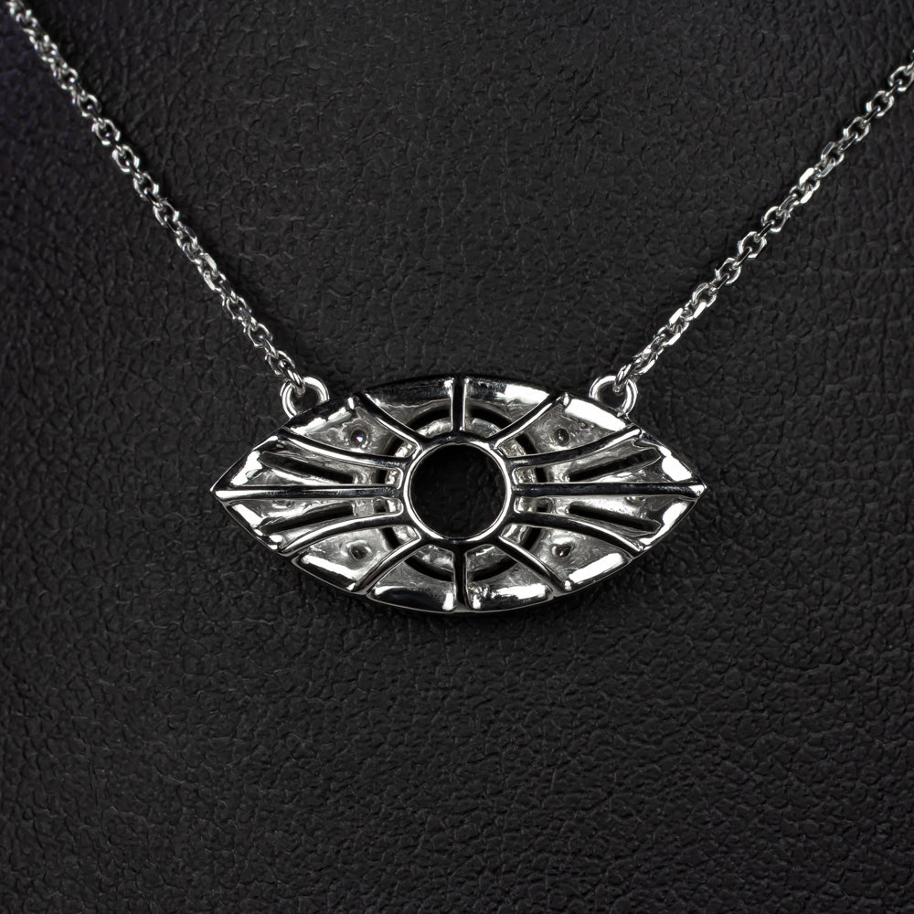 VINTAGE STYLE DIAMOND PENDANT SEMI MOUNT SETTING ART DECO STYLE NECKLACE ROUND