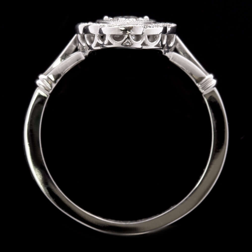 0.67ct DIAMOND NAVETTE RING VINTAGE STYLE COCKTAIL WHITE GOLD ART DECO NATURAL