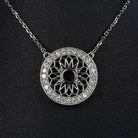 VINTAGE STYLE DIAMOND FILIGREE HALO MOUNT PENDANT NECKLACE SETTING DECO ROUND