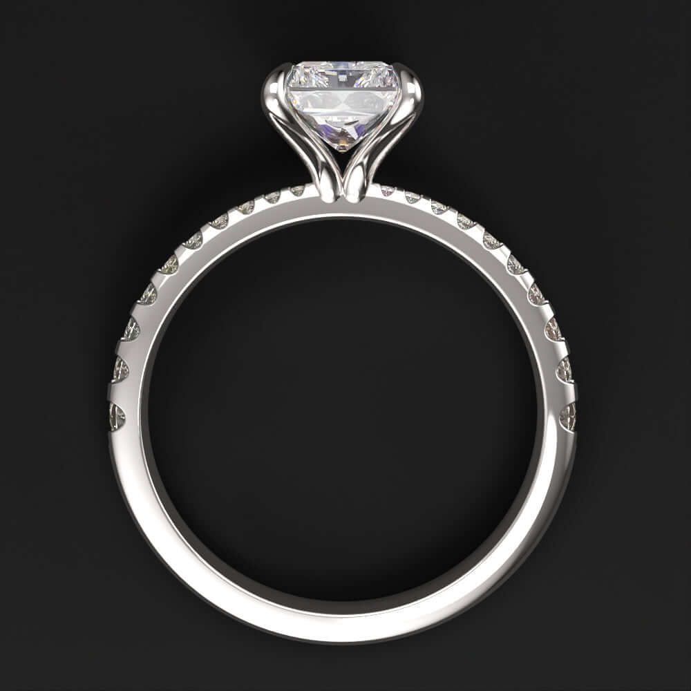 1.70ct LAB CREATED DIAMOND ENGAGEMENT RING CERTIFIED G VS1 RADIANT CUT THIN BAND
