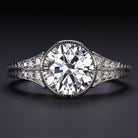 2 CARAT LAB CREATED DIAMOND ENGAGEMENT RING F VS2 IDEAL ROUND CUT VINTAGE 2CT