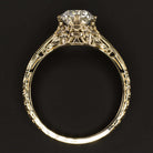 0.72ct LAB CREATED DIAMOND ENGAGEMENT RING VINTAGE YELLOW GOLD CERTIFIED K VS2