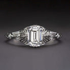 1.18c LAB CREATED DIAMOND ENGAGEMENT RING CERTIFIED D VVS2 EMERALD CUT VINTAGE