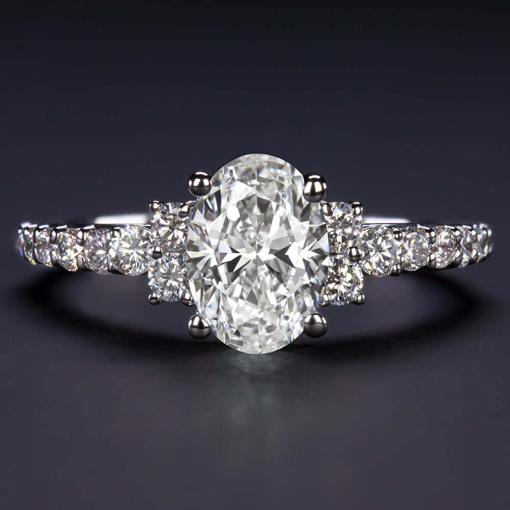 1 CARAT LAB CREATED DIAMOND ENGAGEMENT RING IGI CERTIFIED F VS1 OVAL SHAPE CUT