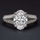 1.70c LAB CREATED DIAMOND ENGAGEMENT RING CERTIFIED F VS OVAL SPLIT SHANK 1.75ct