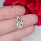 2.16ct NATURAL DIAMOND PENDANT ROUND CUT MODERN NECKLACE WHITE GOLD 2 CARAT 2ct