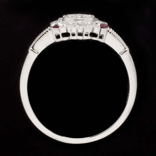 DIAMOND RUBY VINTAGE ENGAGEMENT RING SETTING 4.5MM ROUND COCKTAIL ART DECO MOUNT