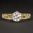PLATINUM VINTAGE ENGAGEMENT RING SETTING ROUND SEMI-MOUNT EDWARDIAN FILIGREE 8MM